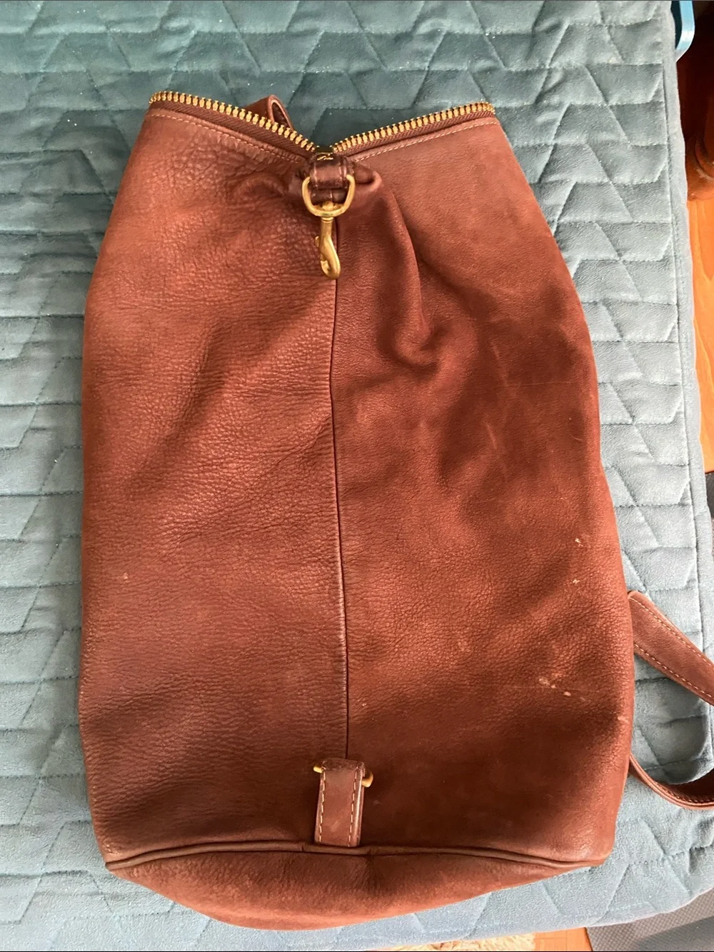 Brown Suede Leather Backpack